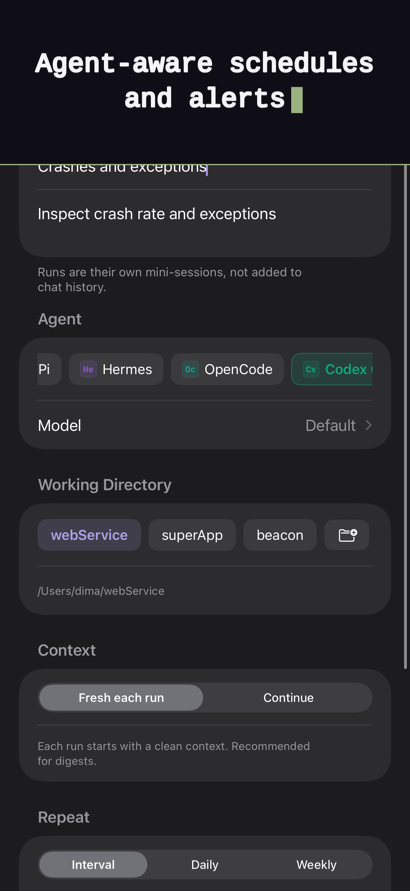Agent-aware scheduled runs and alerts in Terminull