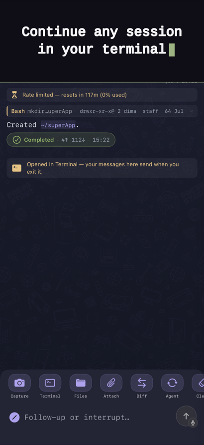 Continuing a Terminull session in your terminal